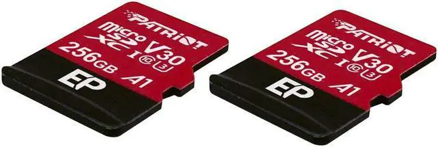 Alt view image 2 of 2 - Patriot 256GB A1 / V30 Micro SD Card for Android Phones and Tablets, 4K Video Recording - 2 Pack Retail Units