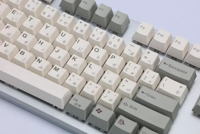 Alt view image 3 of 5 - TAI-HAO Cubic Profile US Layout+Japanese Characters are Laser Engraved /115 Vintage Gray ANSI Layout Compatible with All MX Types Keyboards(61/87/104/108+1.75U Shift Key) Double Shot Keycap Set