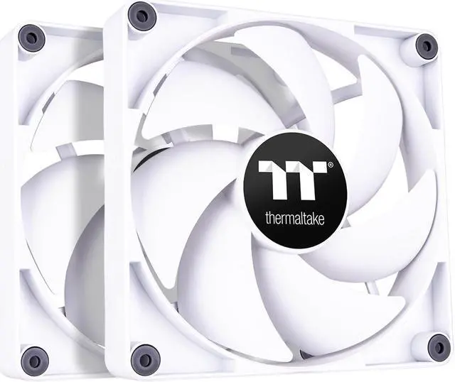 Main image of Thermaltake CT120 PC Cooling Fan White (2-Fan Pack), Daisy-Chain Design, Fan speeds up to 2000 RPM, 120 mm Hydraulic Bearing Fan, Anti-Vibration mounting, CL-F151-PL12WT-A