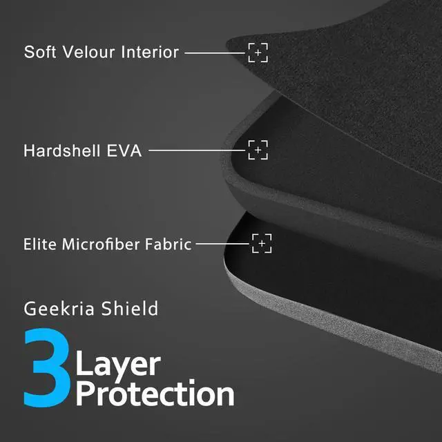 Alt view image 5 of 5 - Geekria Shield Case Compatible with AKG K872 Master, K872, K812, K712 PRO, K702, K701, K612 PRO Case, Replacement Protective Hard Shell Travel Carrying Bag with Cable Storage (Microfiber Grey)