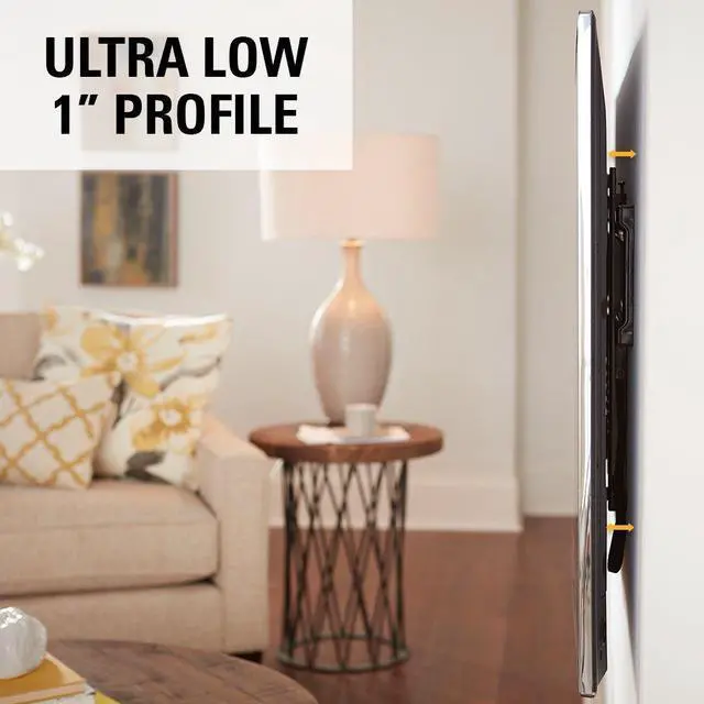 Alt view image 2 of 5 - SANUS TV Wall Mount - Universal Low Profile Fixed TV Mount Bracket with in-wall Cable Management