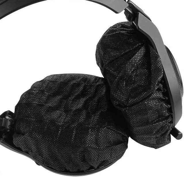Alt view image 3 of 5 - Geekria 100 Pairs Disposable Headphones Ear Cover for Large Over-Ear Headset Earcup, Stretchable Sanitary Ear Pads Cover, Hygienic Ear Cushion Protector (L/Black)