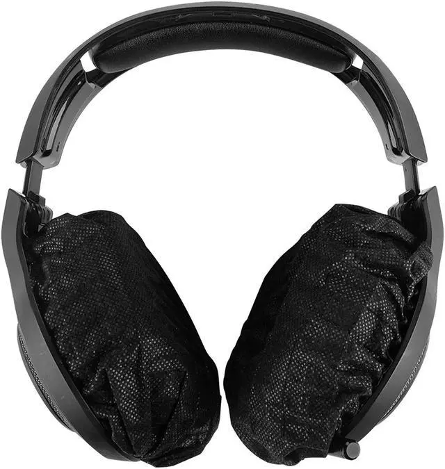 Alt view image 4 of 5 - Geekria 100 Pairs Disposable Headphones Ear Cover for Large Over-Ear Headset Earcup, Stretchable Sanitary Ear Pads Cover, Hygienic Ear Cushion Protector (L/Black)