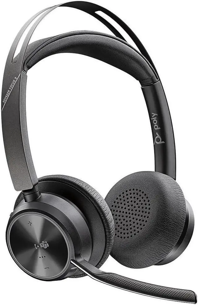 Alt view image 2 of 3 - Poly - Voyager Focus 2 UC USB-C Headset (Plantronics) - Bluetooth Dual-Ear (Stereo) Headset with Boom Mic - USB-C PC/Mac Compatible - Active Noise Canceling - Works with Teams (Certified), Zoom & more