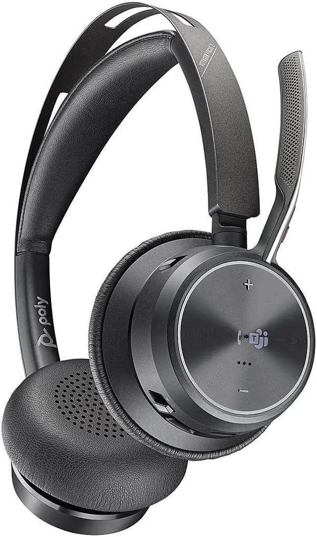 Alt view image 3 of 3 - Poly - Voyager Focus 2 UC USB-C Headset (Plantronics) - Bluetooth Dual-Ear (Stereo) Headset with Boom Mic - USB-C PC/Mac Compatible - Active Noise Canceling - Works with Teams (Certified), Zoom & more