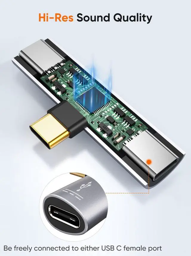 Alt view image 5 of 5 - CableCreation USB C Splitter, 2-in-1 USB C Audio and PD Charging Adapter, Compatible with New iPad Pro, MacBook Air, Galaxy S9, S10, S20, S21 Ultra, S22, Pixel 2 3 4 XL, Aluminum Gray