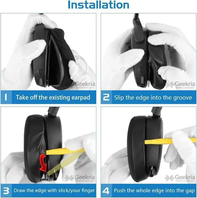 Alt view image 5 of 5 - Geekria Sport Extra Thick Cooling Gel Replacement Ear Pads for SteelSeries Arctis Prime Arctis PRO Arctis 9X Arctis 7 Arctis 5 Arctis 3 Headphones Ear Cushions, Headset Earpads, Ear Cups (Black)