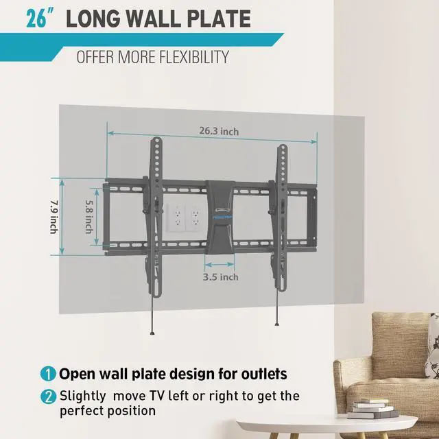 Alt view image 4 of 5 - MOUNTUP Tilting TV Wall Mount for 37-75 Inch TVs & Lag Bolt Kit Bundle