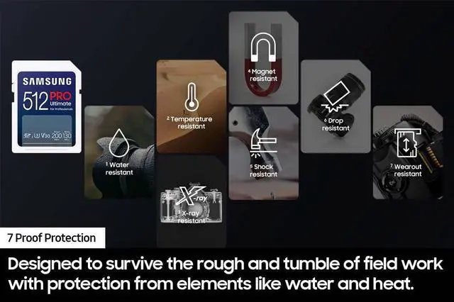 Alt view image 3 of 5 - SAMSUNG PRO Ultimate Full Size 256GB SDXC Memory Card, Up to 200 MB/s, 4K UHD, UHS-I, C10, U3, V30, A2, for DSLR, Mirrorless Cameras, PCs, MB-SY256S/AM