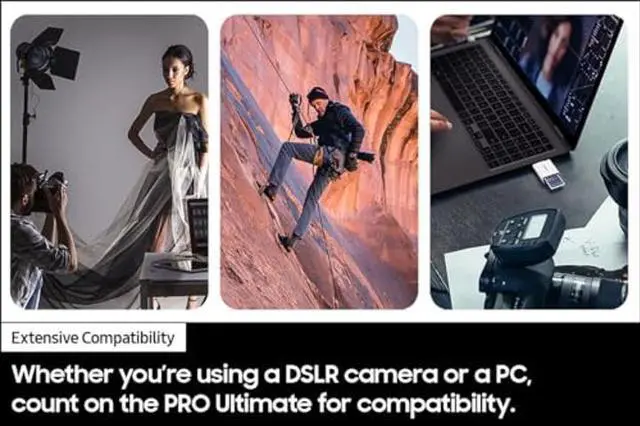 Alt view image 5 of 5 - SAMSUNG PRO Ultimate Full Size 256GB SDXC Memory Card, Up to 200 MB/s, 4K UHD, UHS-I, C10, U3, V30, A2, for DSLR, Mirrorless Cameras, PCs, MB-SY256S/AM