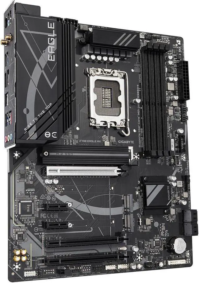 Alt view image 3 of 5 - GIGABYTE Z790 EAGLE AX LGA 1700 Intel Z790 ATX Motherboard with DDR5, M.2, PCIe 5.0, USB 3.2 Gen2X2 Type-C, Intel Wi-Fi 6E, 2.5GbE LAN, Q-Flash Plus, EZ-Latch