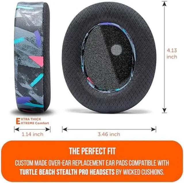 Alt view image 5 of 5 - WC Freeze Stealth Pro - Cooling Gel Earpads for Turtle Beach Stealth Pro by Wicked Cushions - Boost Comfort, Durability, Thickness & Sound Isolation for Superior Gaming Sessions | 90's Black