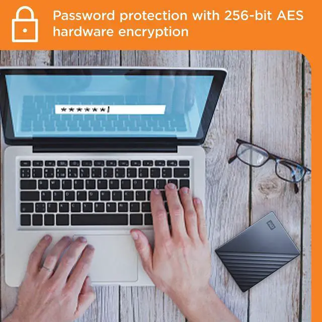 Alt view image 3 of 5 - WD 5TB My Passport Ultra, Blue, Portable External Hard Drive, backup software with defense against ransomware, and password protection, USB-C and USB 3.1 - WDBFTM0050BBL-WESN