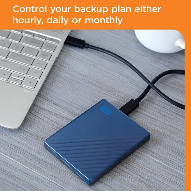 Alt view image 4 of 5 - WD 5TB My Passport Ultra, Blue, Portable External Hard Drive, backup software with defense against ransomware, and password protection, USB-C and USB 3.1 - WDBFTM0050BBL-WESN