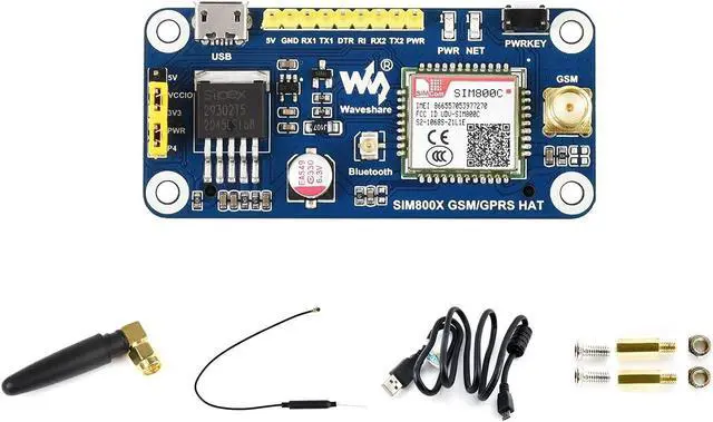 Main image of Waveshare GSM/GPRS HAT for Raspberry Pi 2B/3B/3B+/Zero/Zero W/Jetson Nano Based on SIM800C Support SMS Data Transfer ect