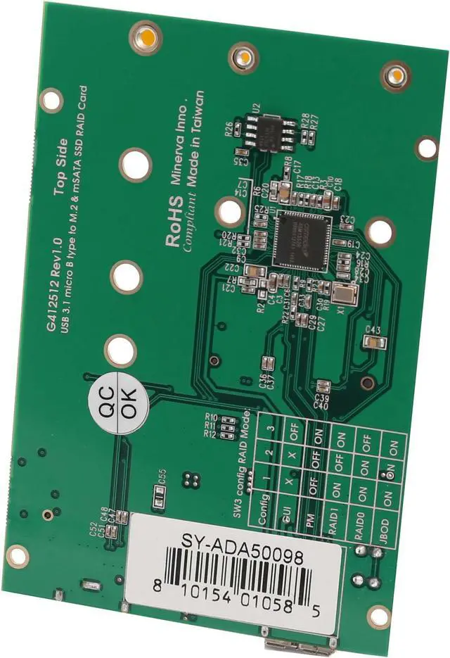 Alt view image 3 of 5 - Syba SY-ADA50098 Micro USB 3.1 mSATA & M.2 Enclosure