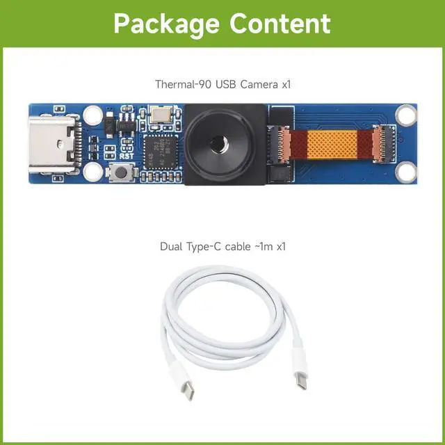 Alt view image 2 of 5 - waveshare Long-Wave IR Thermal Imaging Camera Module, 80×62 Pixels, 90°FOV, with Type-C Port Connector, Wide Angle Version