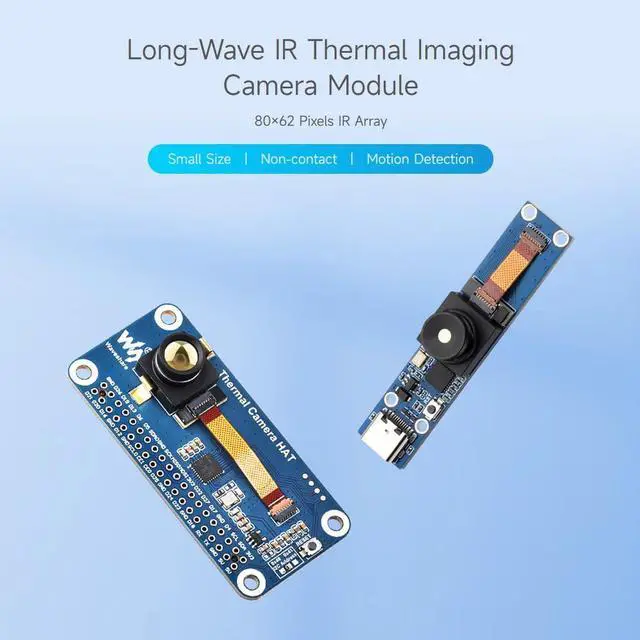 Alt view image 3 of 5 - waveshare Long-Wave IR Thermal Imaging Camera Module, 80×62 Pixels, 90°FOV, with Type-C Port Connector, Wide Angle Version