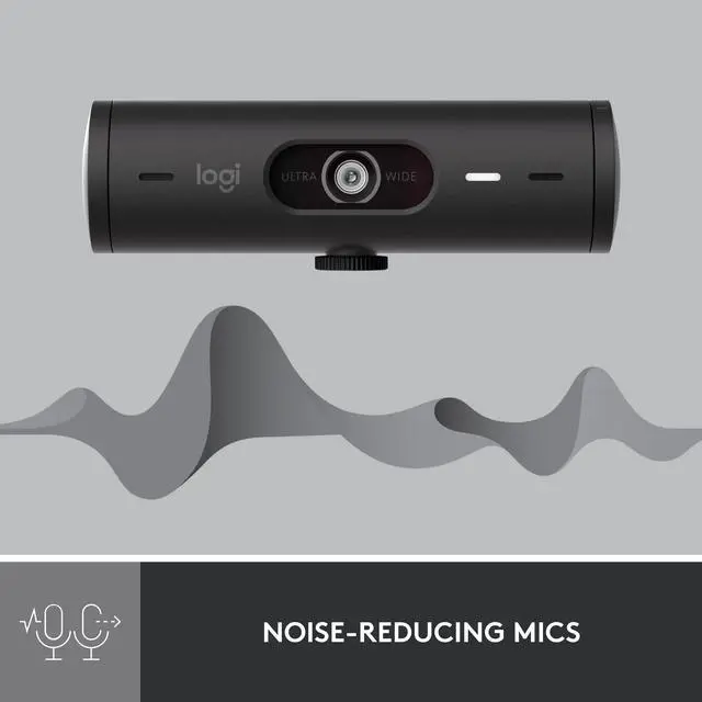 Alt view image 4 of 5 - Logitech Brio 501 Full HD Webcam with Auto Light Correction,Show Mode, Dual Noise Reduction Mics, Privacy Cover, Works with Microsoft Teams, Google Meet, Zoom, USB-C Cable - Black