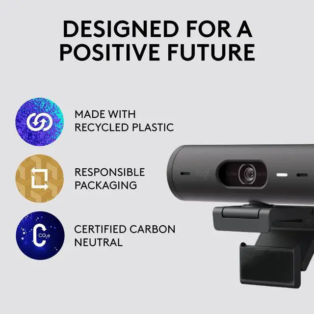 Alt view image 5 of 5 - Logitech Brio 501 Full HD Webcam with Auto Light Correction,Show Mode, Dual Noise Reduction Mics, Privacy Cover, Works with Microsoft Teams, Google Meet, Zoom, USB-C Cable - Black