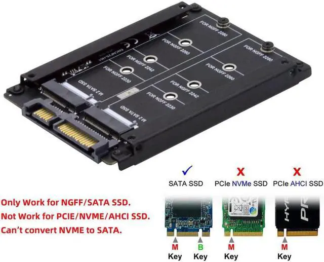 Alt view image 5 of 5 - Xiwai Dual NGFF B+M Key M.2 SSD Card JBOD Raid0 Span Bridge to 2.5inch SATA Combo HDD Disk Drive Enclosure