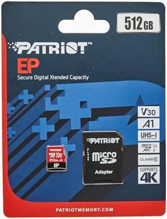 Alt view image 3 of 4 - Patriot 512GB EP Series A1 / V30 Support microSD Card SDXC Android Smartphone and Tablet with 4K App Optimized, PEF512GEP31MCX