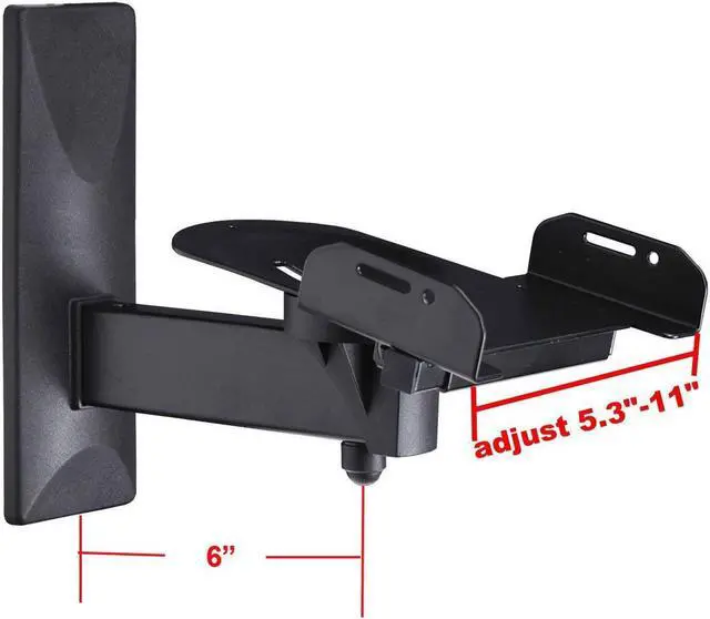 Alt view image 2 of 5 - VideoSecu One Pair of Side Clamping Bookshelf Speaker Mounting Bracket with Swivel and Tilt for Large Surrounding Sound Speakers MS56B 3LH