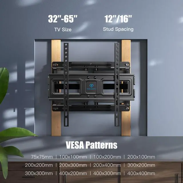 Alt view image 3 of 5 - PERLESMITH UL Listed Full Motion TV Wall Mount for Most 26-60 inch Flat Curved OLED 4K TVs & PSMFK9 TV Wall Mount Full Motion for 32-65 Inch Flat Curved Screen TVs