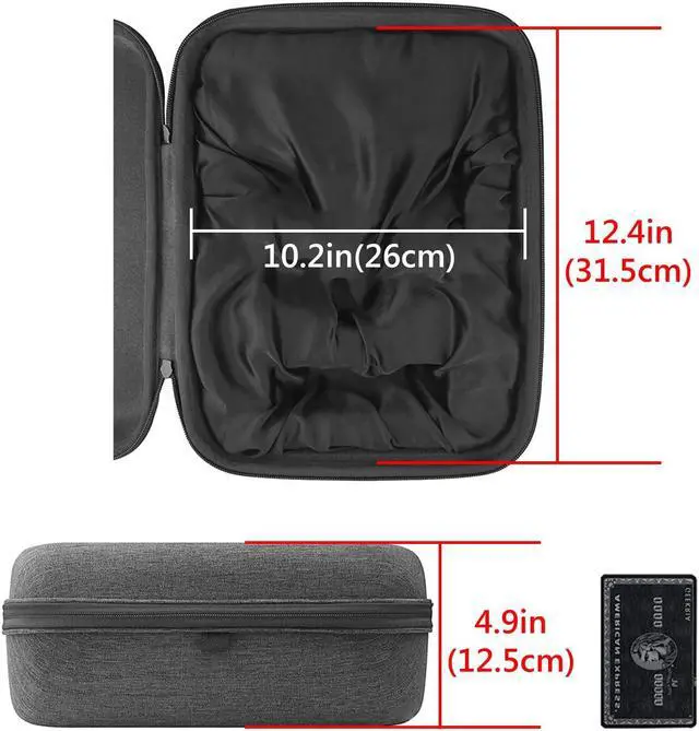 Alt view image 4 of 5 - Geekria Shield Case for Large-Sized Over-Ear Headphones, Replacement Protective Hard Shell Travel Carrying Bag with Cable Storage, Compatible with Sennheiser HD820 (Drak Grey)