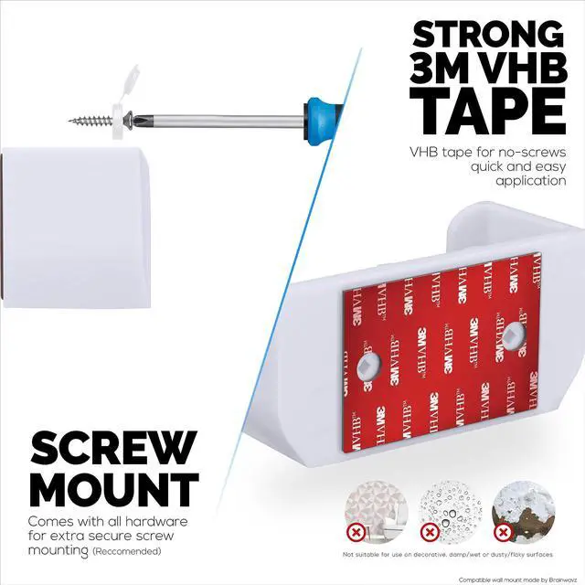 Alt view image 3 of 5 - Screwless Wall Mount for Wyze WiFi 6 AX3000 Mesh Router, Strong VHB Adhesive, Easy to Install, Reduce Interference & Increase Range, Stick On & Screw-in Mounting by Brainwavz