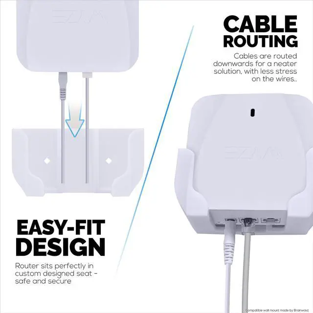 Alt view image 5 of 5 - Screwless Wall Mount for Wyze WiFi 6 AX3000 Mesh Router, Strong VHB Adhesive, Easy to Install, Reduce Interference & Increase Range, Stick On & Screw-in Mounting by Brainwavz