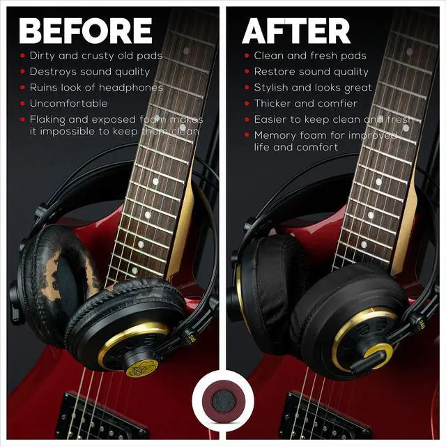 Alt view image 2 of 5 - Brainwavz Round Memory Foam Earpads - Suitable Many Large Headphones - SteelSeries, HD668B, ATH, AKG K553, HifiMan, ATH, Philips, Fostex, Sony Ear Pad & More (Perforated Black)