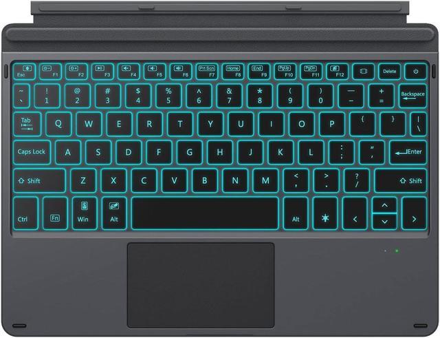 MoKo Type Cover Fit Microsoft Surface Go 4 (2023)/ Go 3 (2021)/ Go 2 2020 /  Go 2018, Slim Wireless Bluetooth Keyboard with Trackpad, 7-Color LED  Backlit, Built-in Rechargeable Battery - Black - Newegg.com