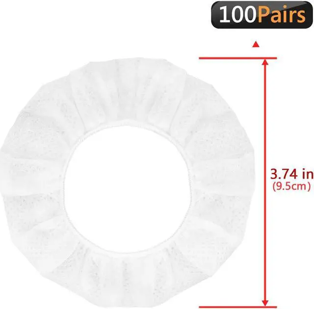 Alt view image 2 of 5 - Geekria 100 Pairs Disposable Headphones Ear Cover for Over-Ear Headset Earcup, Stretchable Sanitary Ear Pads Cover, Hygienic Ear Cushion Protector (M/White)