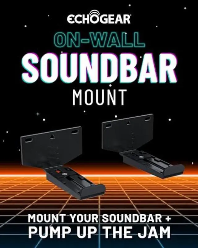 Alt view image 2 of 5 - ECHOGEAR Soundbar Wall Mount Bracket - Works with All Soundbars Including Samsung, Vizio, LG, & More - Depth Adjustable for Dolby Atmos Soundbars