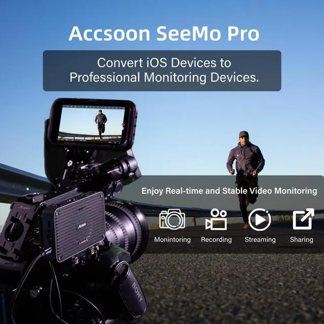 Alt view image 2 of 5 - Accsoon SeeMo Pro Video Capture Adapter, SDI HDMI 1080P 60FPS, HDMI to USB-C Video Monitor, Real-time Monitoring/Livestreaming/Recording, Turning Phone into Monitoring, Power iOS Devices