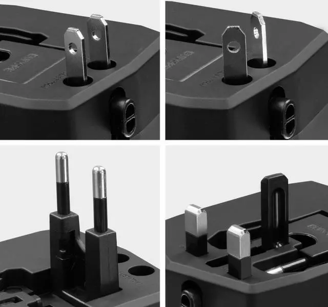 Alt view image 4 of 5 - Universal Travel Wall Plug Adapter Charger with Dual 2.5A USB Ports with Built-in 3,000mAh Powerbank Covers 150+Countries (Europe, Asia, South America, and More)