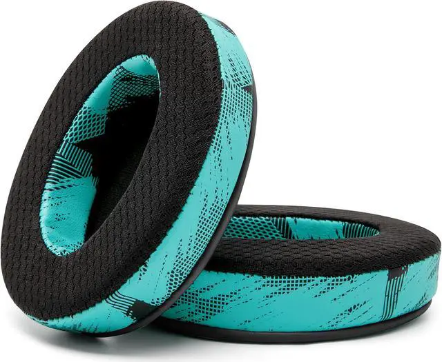 Alt view image 5 of 5 - WC Freeze Hybrid Fabric Cooling Gel Replacement Earpads - Compatible with HyperX Cloud, Steelseries Arctis, ATH M50X, Turtle Beach Stealth & More - Comfortable & Cooler for Longer | (Speedracer Cyan)