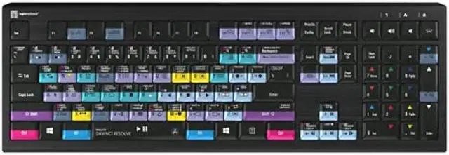 Main image of Logickeyboard Backlit 'Astra2' designed for editing in Blackmagic's DaVinci Resolve on Windows PC * p/n LKB-RESB-A2PC-US