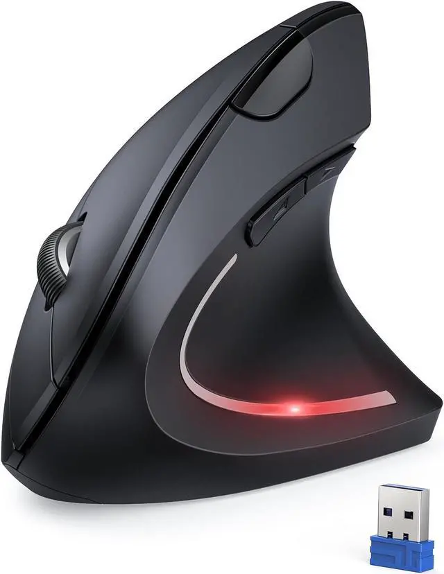 Main image of TECKNET Ergonomic Mouse, 4800 DPI Silent Mouse 5 Adjustable DPI, Wireless Mouse 2.4G Vertical Mouse 6 Buttons Computer Mouse Wide Compatibility (Black)
