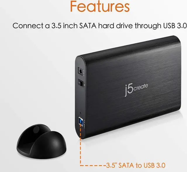 Alt view image 2 of 5 - j5create 3.5 Inch SATA to USB 3.0 External Hard Drive Enclosure