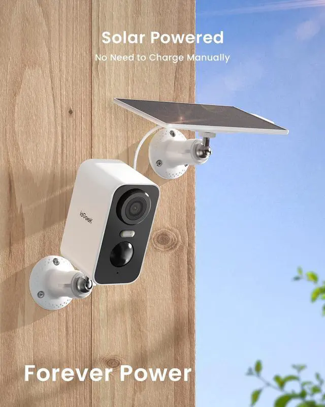Alt view image 5 of 5 - ieGeek Solar Security Cameras Wireless Outdoor with Solar Panel, 2K WiFi Wireless Camera for Home Security with Color Night Vision, Motion Detection, 2-Way Talk for Home Surveillance, Works with Alexa