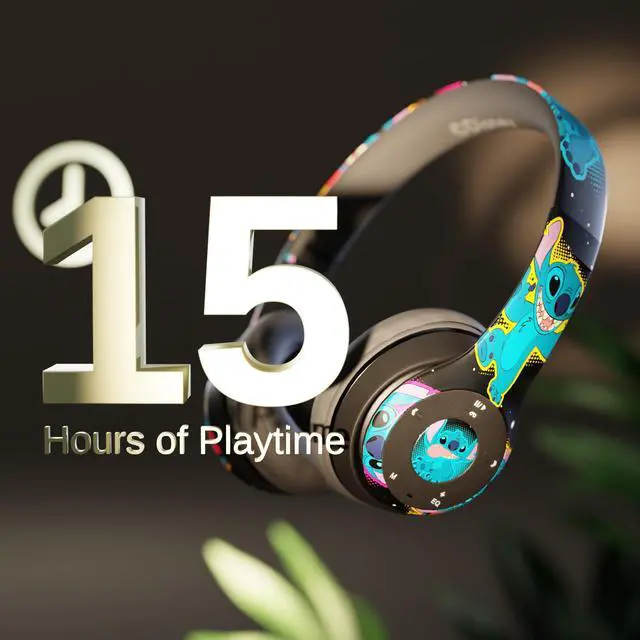 Alt view image 5 of 5 - Disney Lilo & Stitch Bluetooth Over-Ear Headphones, Wireless Foldable Headset with Built-in Microphone - Lilo & Stitch Design, for Adults and Kids, Comfortable Auriculares: Electronics