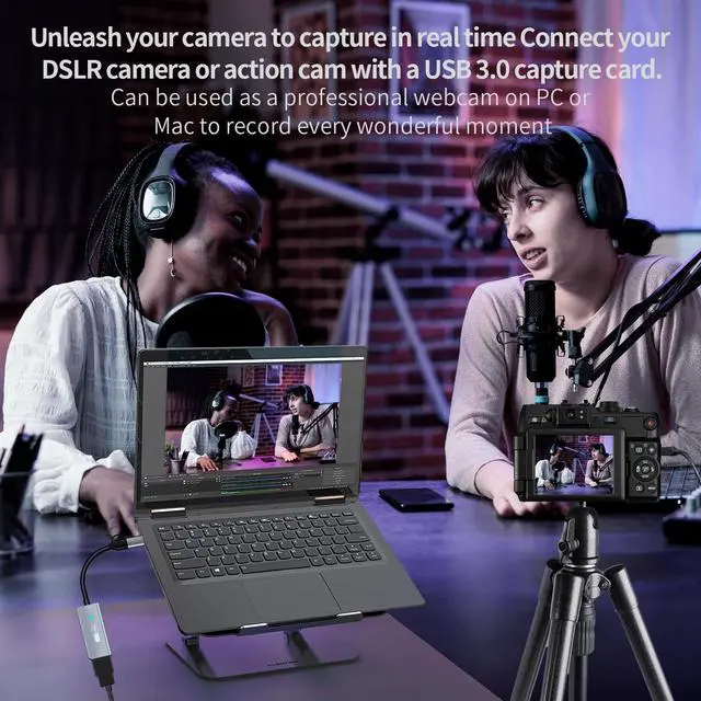 Alt view image 4 of 5 - Papeaso Video Capture Card, 4K HDMI to USB/USB C 3.0 Capture Card, 1080P 60FPS Video Capture Device, for Streaming, Teaching,Gaming, Video conferencing or Live Broadcasting