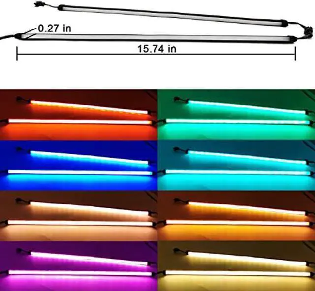 Alt view image 2 of 5 - airgoo NEON RGB LED Strip for PC, 48 LEDs 2 x 15.7inch RGB Strips for for Motherboards 12V 4Pin RGB LED Header, Easy to Install with 12 pcs Strong Magnetic Brackets