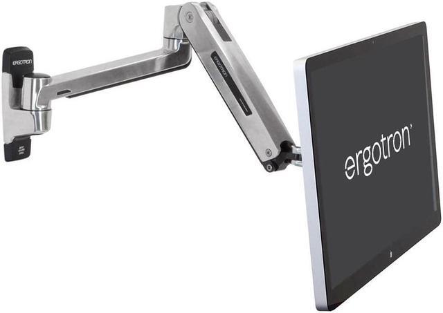 Main image of Ergotron - LX HD Sit-Stand Single Monitor Arm, VESA Wall Mount - for Monitors Up to 49 Inches, 14 to 30 lbs - Polished Aluminum