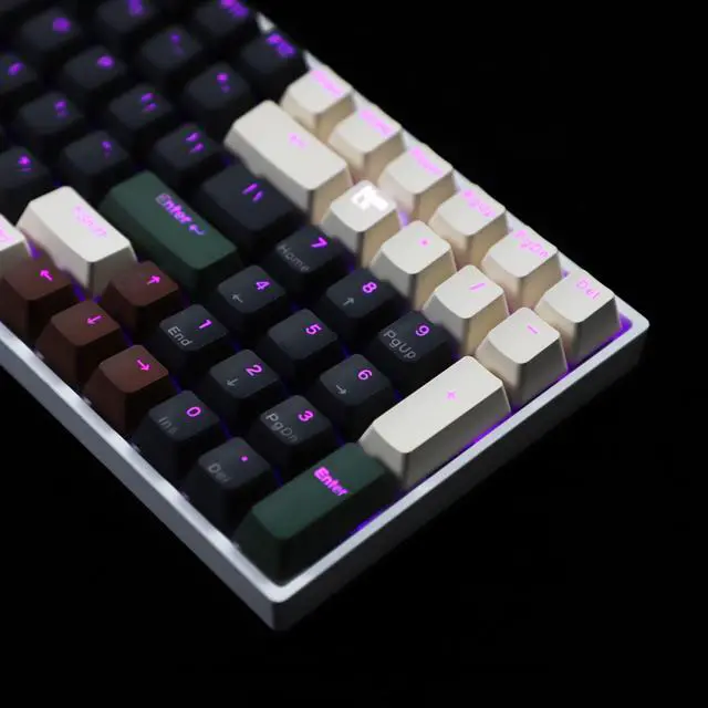 Alt view image 5 of 5 - YMDK Double Shot 108 Dyed PBT Shine Through OEM Profile Keycap Rainbow Carbon Sunset Backlit Keycaps for MX Switches Mechanical Keyboard(Only Keycap)(Wild 122