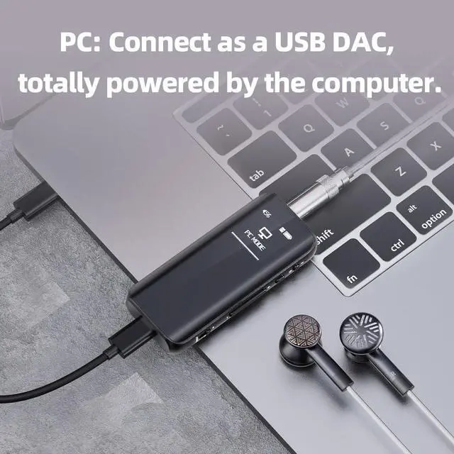 Alt view image 4 of 5 - FiiO BTR15 Headphone Amps Bluetooth 5.1 Receiver High Resolution 384K/32Bit Native DSD256 USB DAC Supports LDAC/aptX HD/MQA for Smartphones/PC/Car/Home Audio (Titanium)