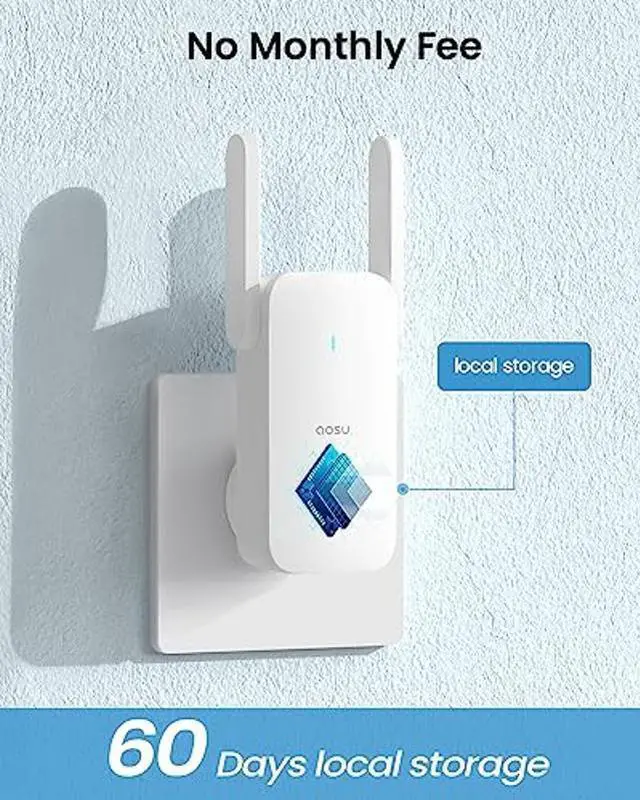 Alt view image 4 of 5 - AOSU SolarCam Pro System 2-Kit + 5MP Doorbell Camera - No Monthly Fee