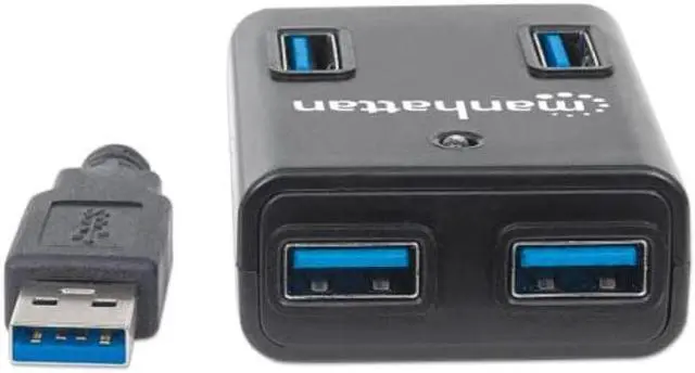 Alt view image 2 of 5 - Manhattan SuperSpeed   USB 3.0 Hub (4 Ports) 162302